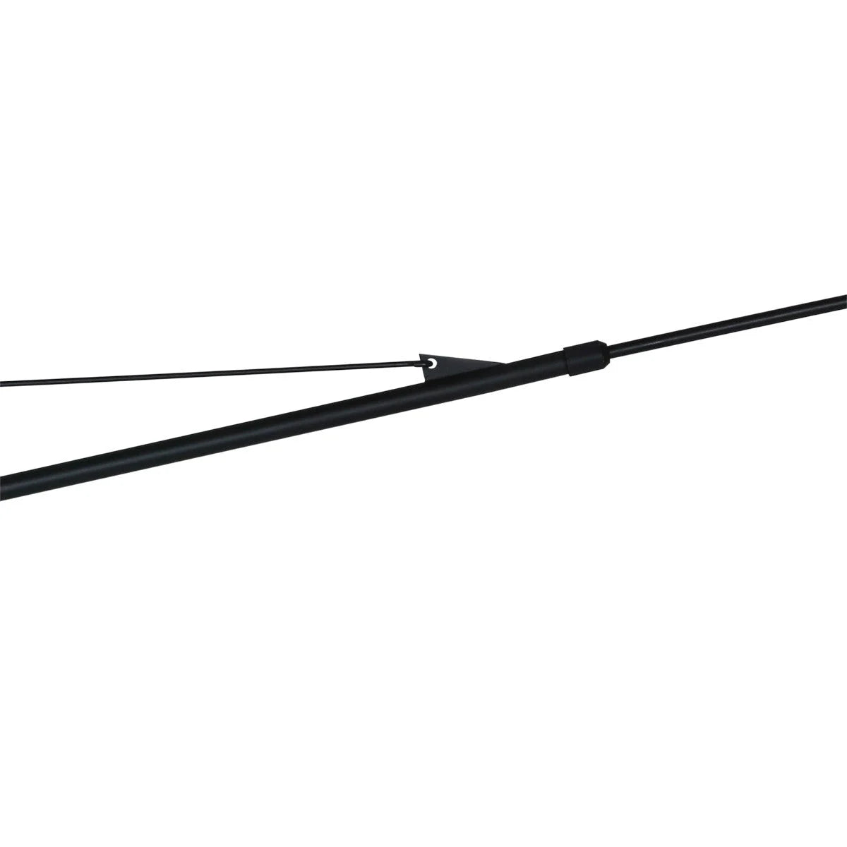 Canne à pêche noire extensible avec guide-fil pour applique murale en métal noir