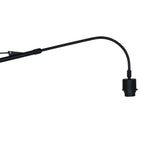 Applique murale en métal noir avec bras long orientable et abat-jour en fibres naturelles