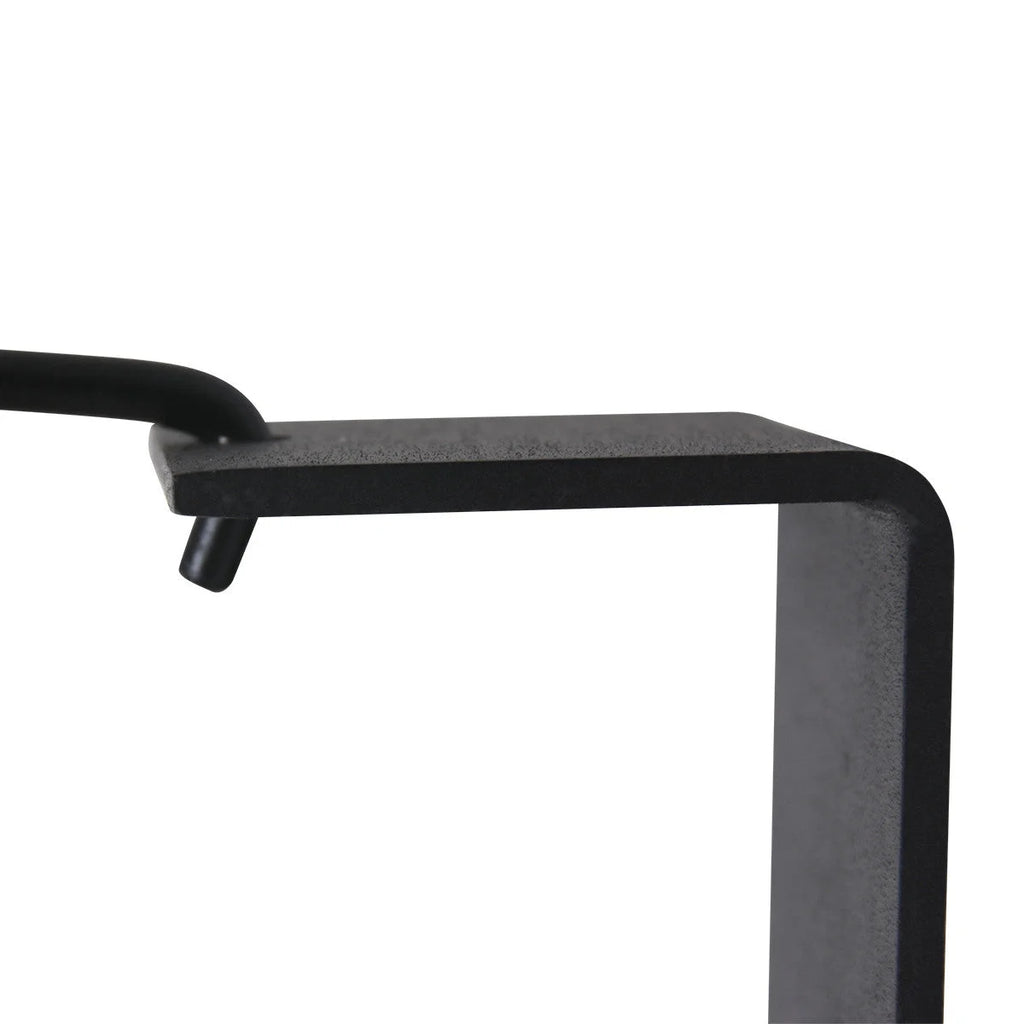 Support en métal noir avec coin arrondi pour applique murale orientable avec abat-jour