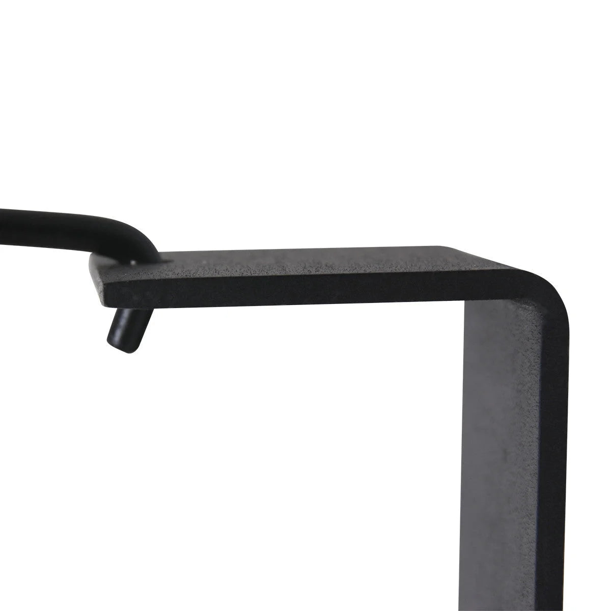 Support en métal noir avec coin arrondi pour applique murale orientable avec abat-jour