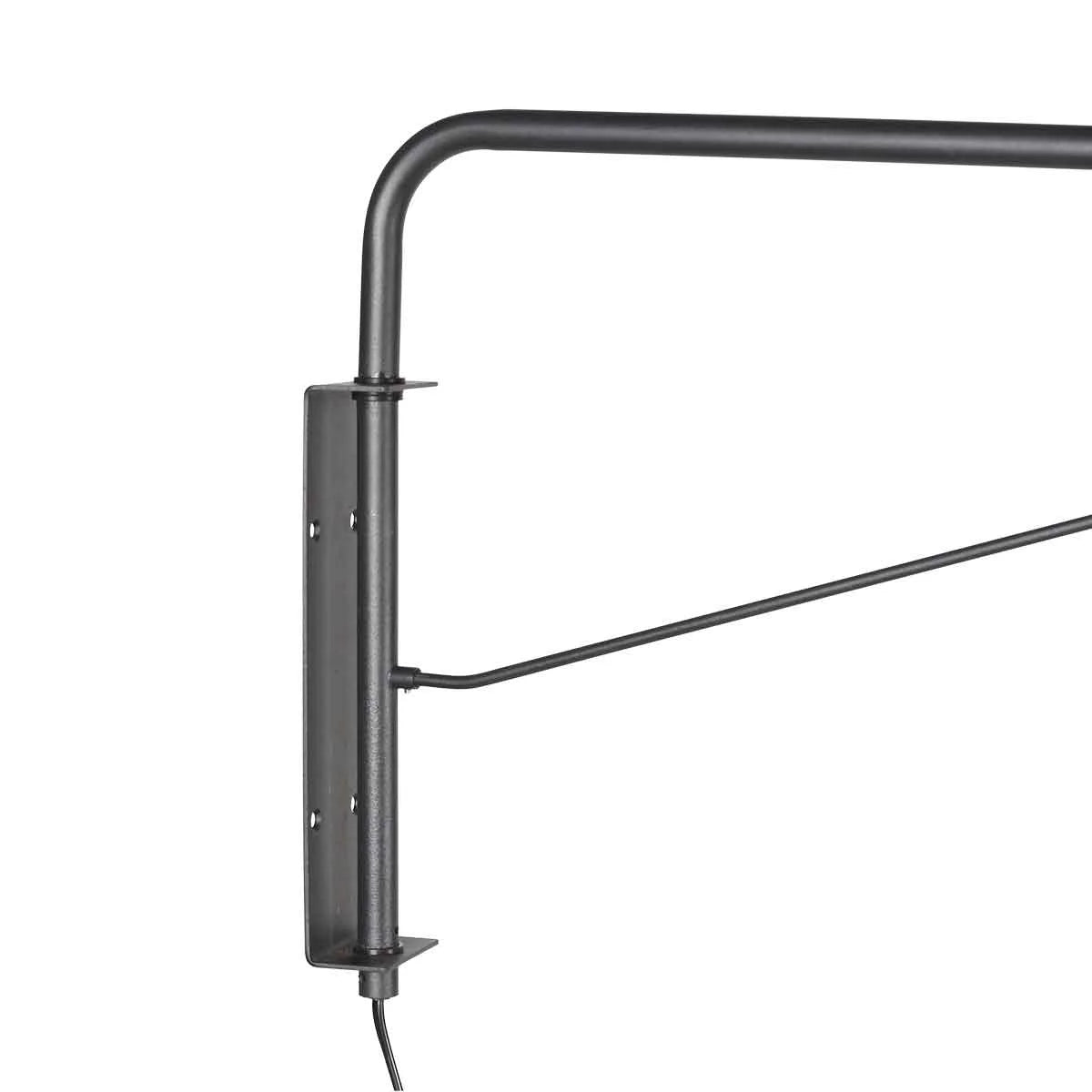 Applique murale en métal noir et bronze à bras articulé de 68 cm