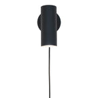 Applique murale en métal noir avec cordon et cylindre de style sconce mural noir