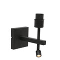 Applique murale en métal noir avec liseuse LED orientable et lampe spot réglable