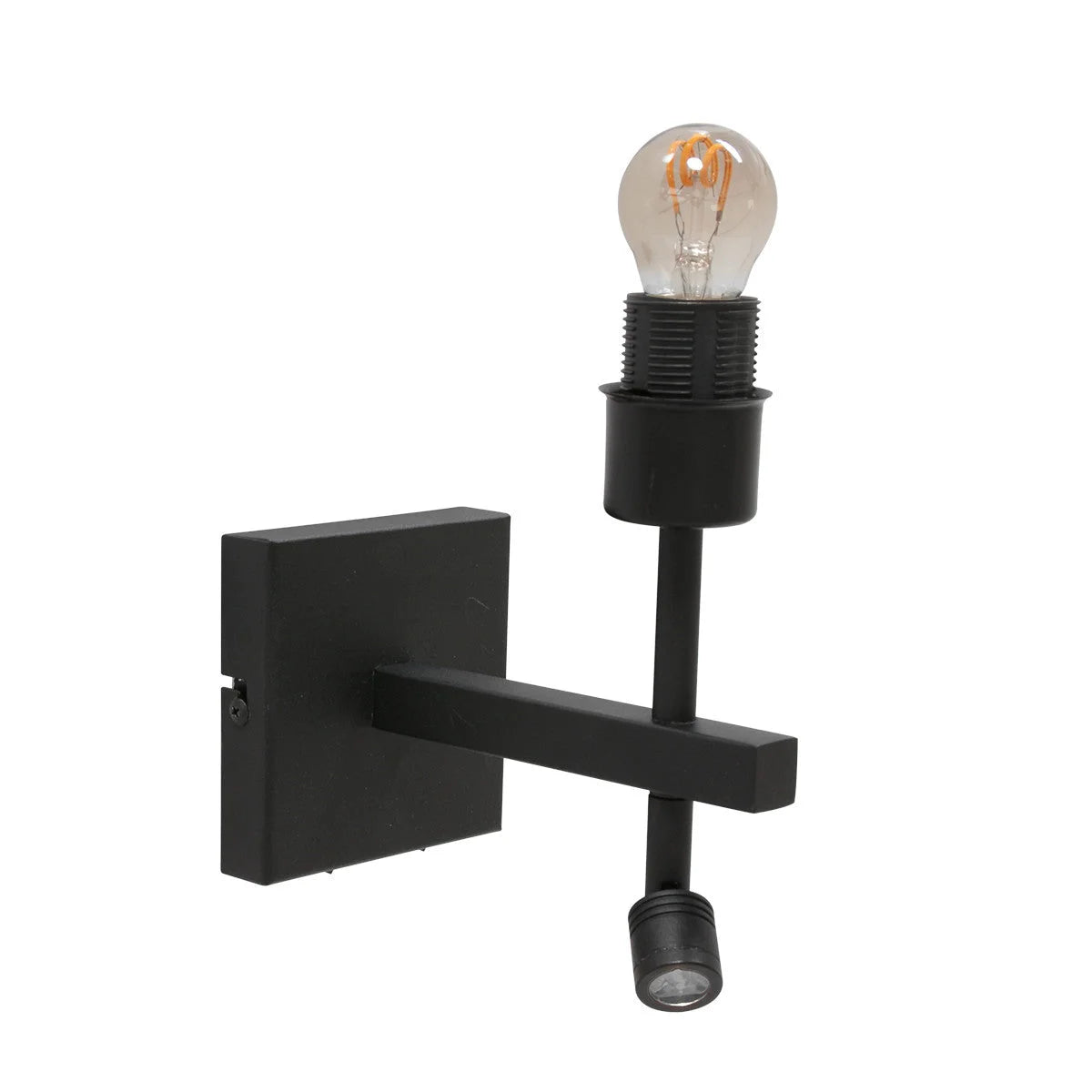 Applique murale en métal noir avec deux luminaires LED orientables, H19 cm