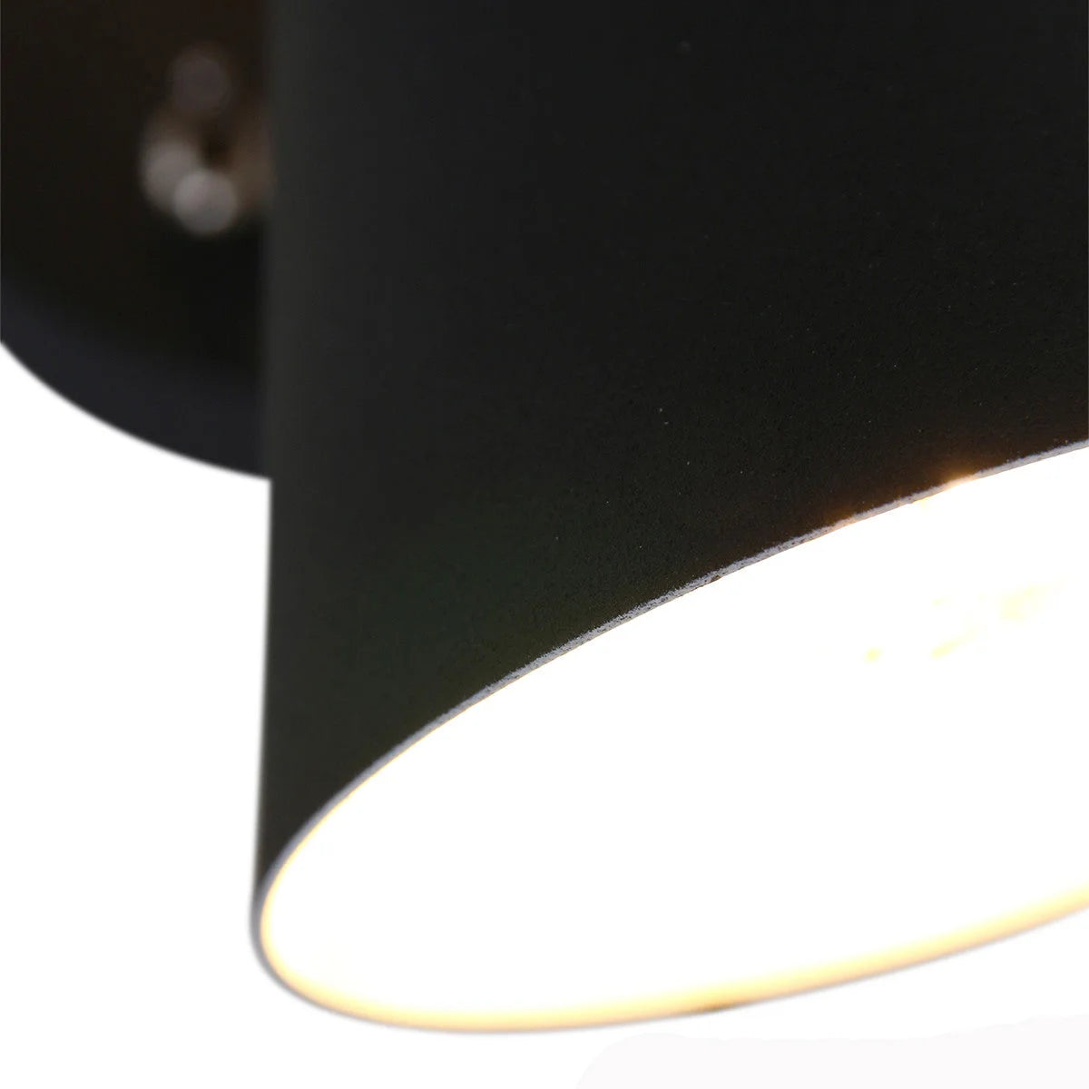 Applique murale en métal noir et verre fumé avec deux lumières orientables, éclairage élégant