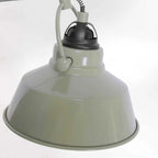 Ampoule suspendue industrielle verte en métal avec bras articulé, diamètre 18 cm