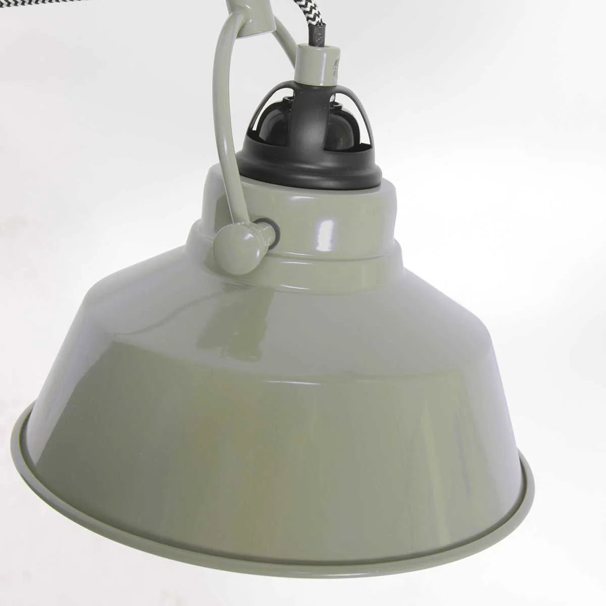 Ampoule suspendue industrielle verte en métal avec bras articulé, diamètre 18 cm