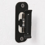 Fermoir de porte en métal noir mural avec bras articulé pour appliqué vert mat