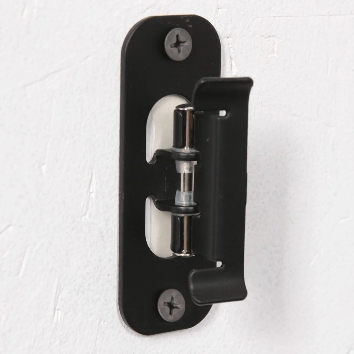 Fermoir de porte en métal noir mural avec bras articulé pour appliqué vert mat