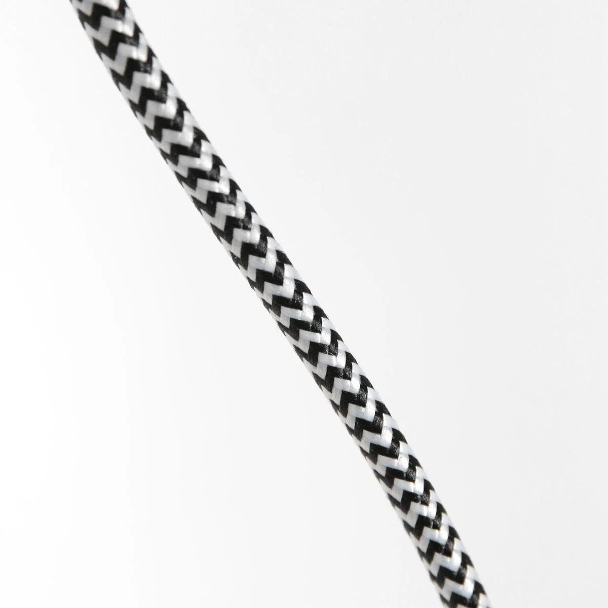 Cordon tressé noir et blanc pour l applique murale en métal vert mat avec bras articulé