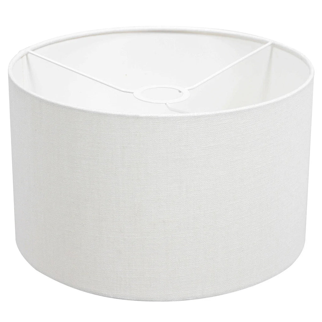 Abat-jour cylindrique blanc avec cadre en fil métallique pour Applique murale noir mat
