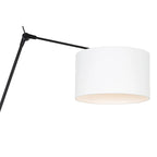 Lampe murale noire ajustable avec abat-jour blanc en lin, diamètre 30 cm