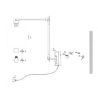 Diagramme d’assemblage de la lampe murale noire mat à bras articulé et abat-jour blanc