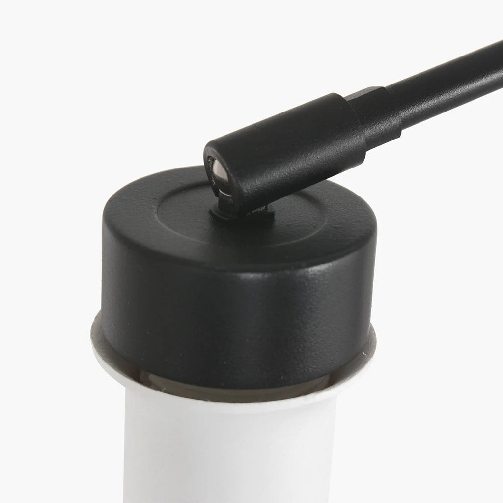 Contenant blanc avec pince et sonde pour applique murale noir mat bras articulé
