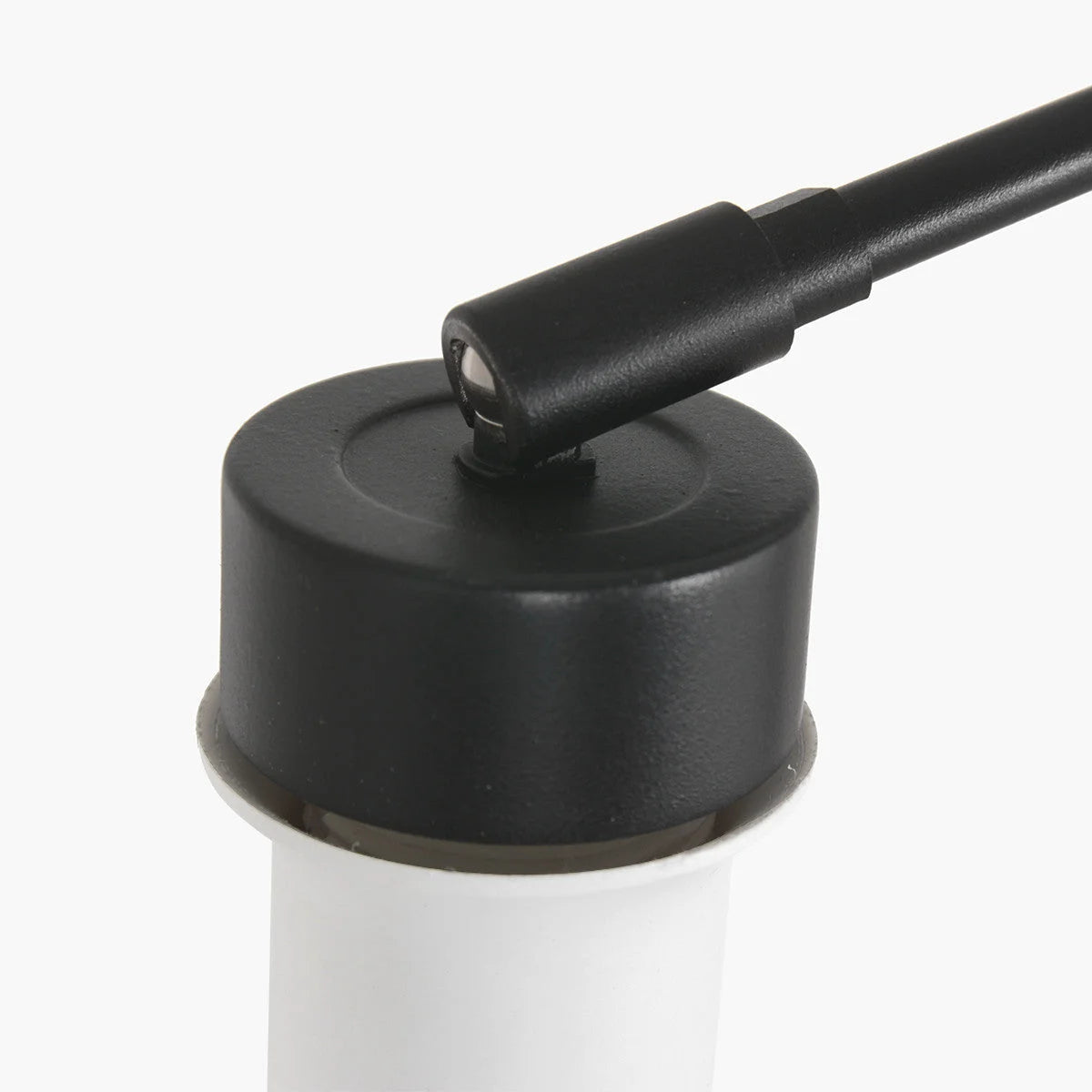 Contenant blanc avec pince et sonde pour applique murale noir mat bras articulé