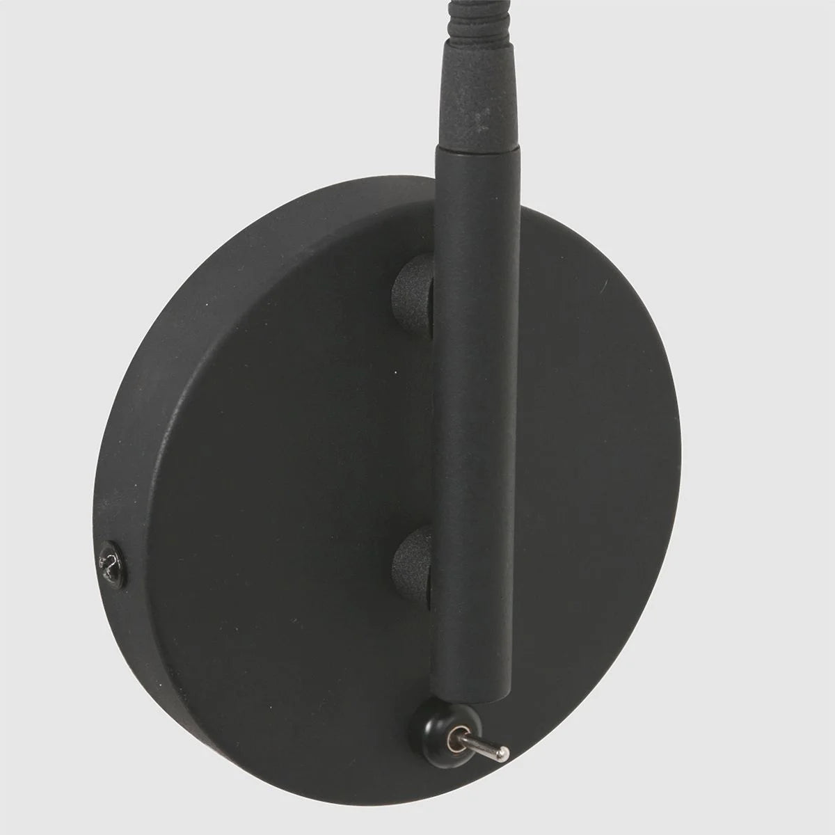 Applique murale noire en métal avec bras orientable et interrupteur intégré