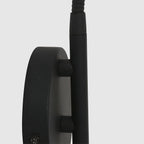 Lampe murale noire en métal avec bras orientable et interrupteur intégré