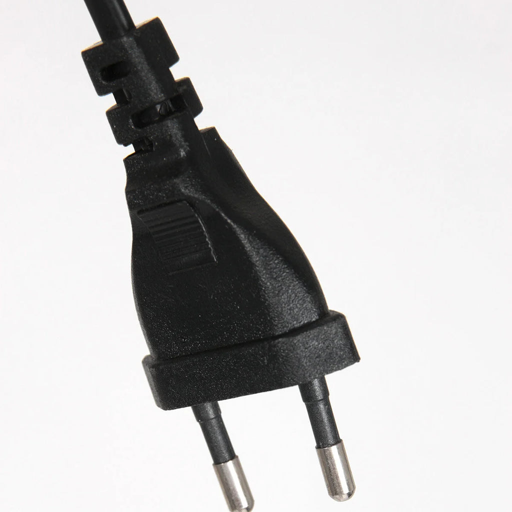 Prise électrique noire à deux broches pour applique murale en métal avec chargeur USB