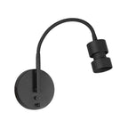 Applique murale noire en métal avec bras flexible, port USB, H33 cm