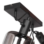 Projecteur en métal noir et verre fumé pour Applique murale noire orientable
