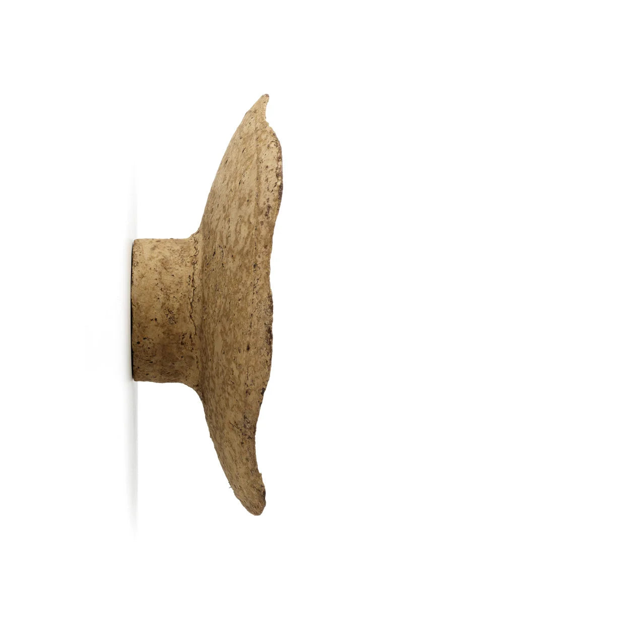 Applique murale organique beige papier mâché Ø45 cm en liège rustique texturé