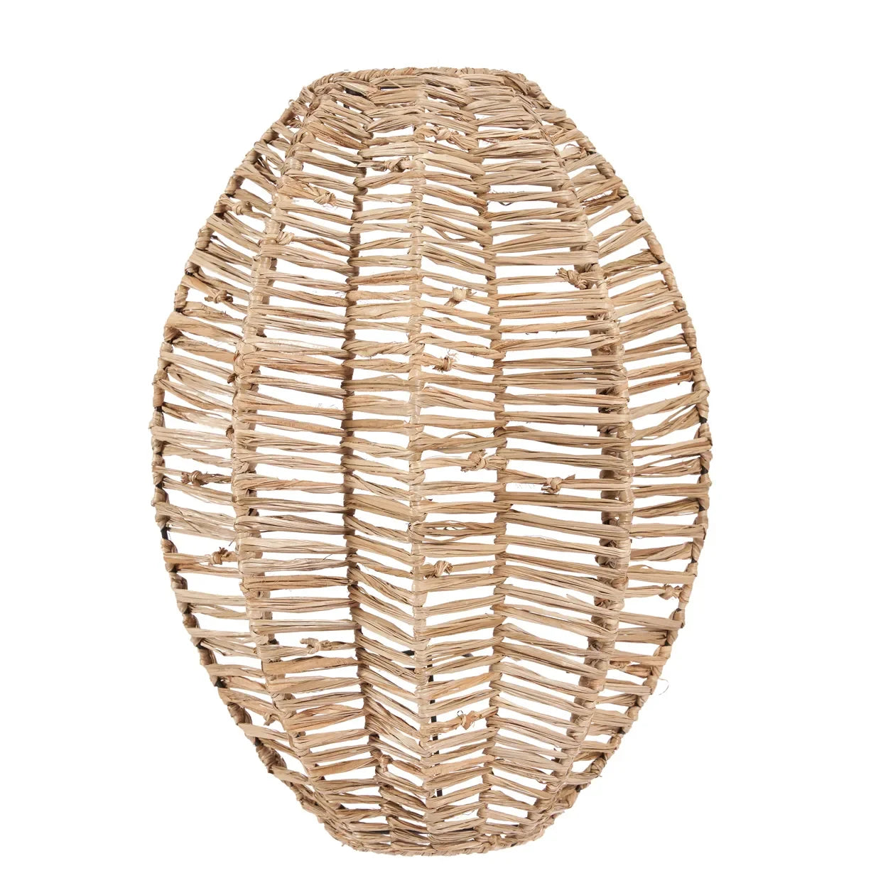Abat-jour oval en tissage tissé pour applique murale en raphia plié 40 cm naturelle