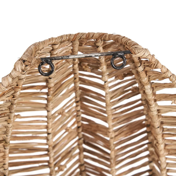 Murale en Raphia plié naturelle de 40 cm, décoration murale tissée en paille
