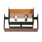 Lustre moderne à deux ampoules en bois noir pour salon, Applique murale rectangulaire