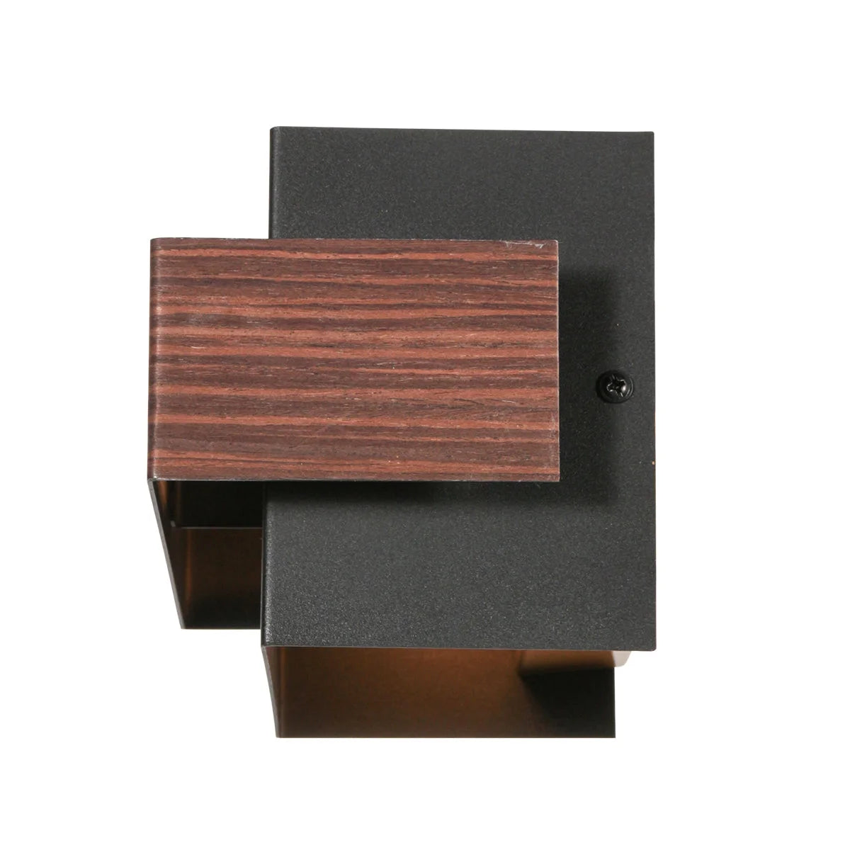 Applique murale rectangulaire noire effet bois pour salon 15x12,5 cm