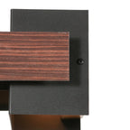 Applique murale rectangulaire noire effet bois pour salon 15x12,5 cm