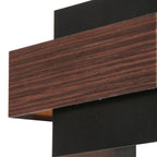 Applique murale géométrique noire effet bois pour salon 15x12,5 cm