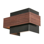 Applique murale moderne noire effet bois pour salon 15x12,5 cm