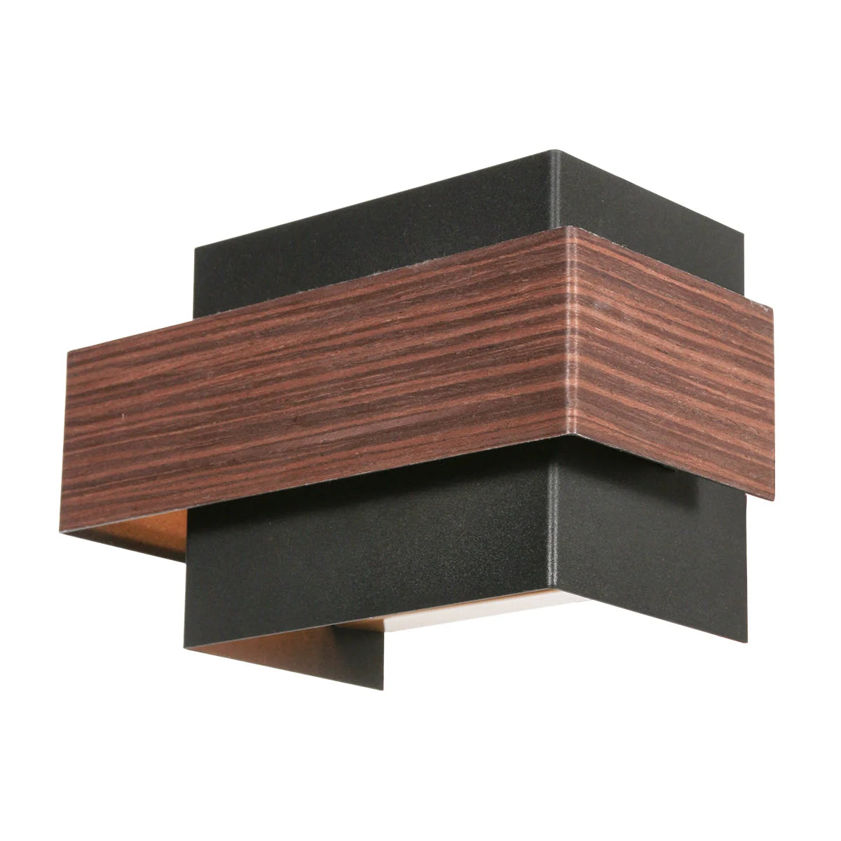 Applique murale moderne noire effet bois pour salon 15x12,5 cm