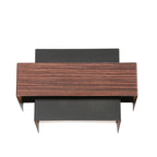 Applique murale rectangulaire noire effet bois pour salon, dimensions 15x12,5 cm