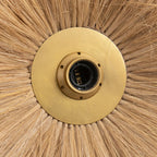 Applique murale ronde en fibres naturelles et métal doré – Ø46 cm