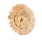 Applique murale ronde en fibres naturelles et métal doré – Ø46 cm