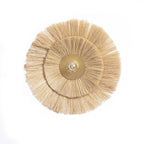Brosse à poils circulaires pour décoration murale en fibres naturelles et métal doré