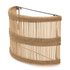 Applique murale en rotin ajouré et corde naturelle avec mur courbé 45x19 cm