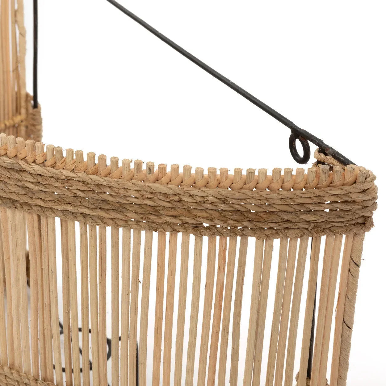 Diviseur de pièce en fibre naturelle, bois et corde pour une décoration élégante