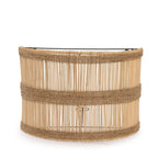 Applique murale en rotin ajouré avec corde naturelle, 45x19 cm, design moderne