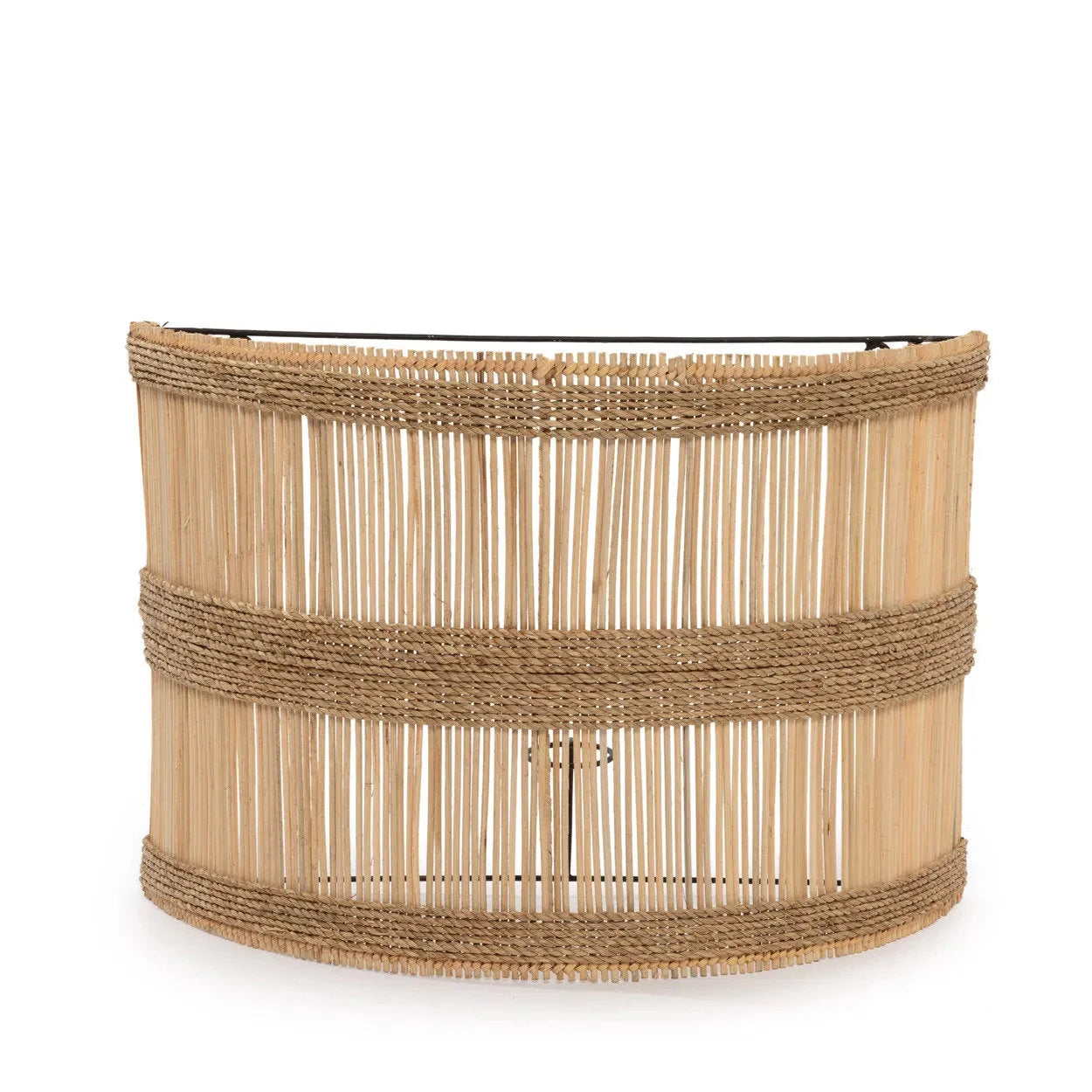 Applique murale en rotin ajouré avec corde naturelle, 45x19 cm, design moderne