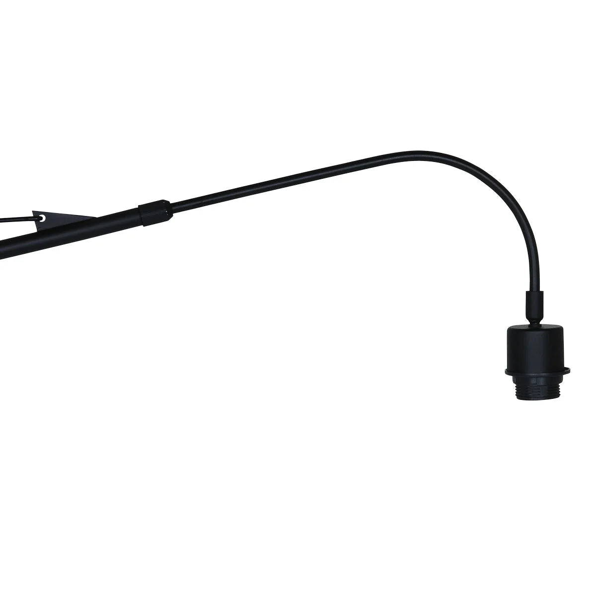 Applique murale rotin ajouré naturel et métal noir avec lampe gooseneck noire