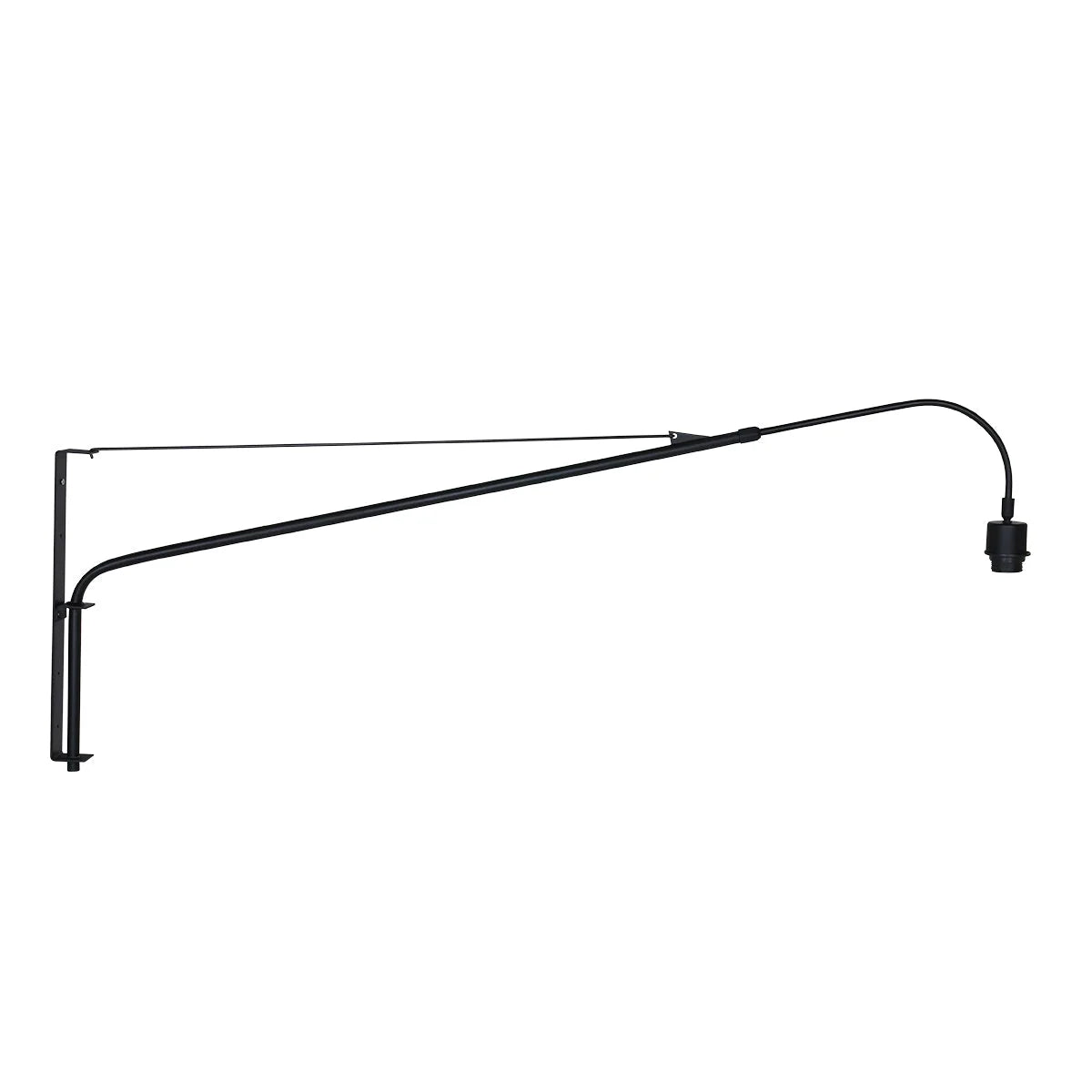 Applique murale noir en métal ajustable avec abat-jour rotin ajouré Ø50 cm
