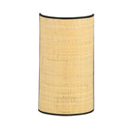 Applique murale en rotin cannage naturel beige bordures noires H32 cm