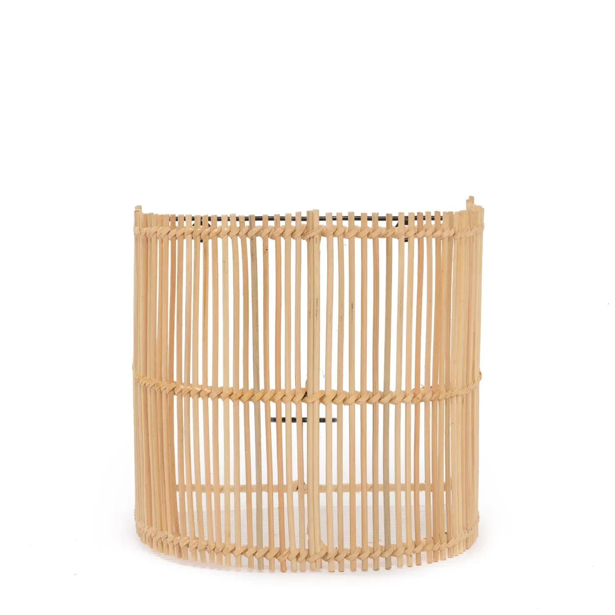 Panier en rotin naturel demi-cylindre de 25 cm pour décoration murale