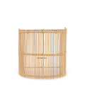Applique murale en rotin naturel demi-cylindre 25 cm avec abat-jour en bambou clair