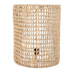Panier cylindrique tressé en sisal naturel pour décoration murale 40x21 cm