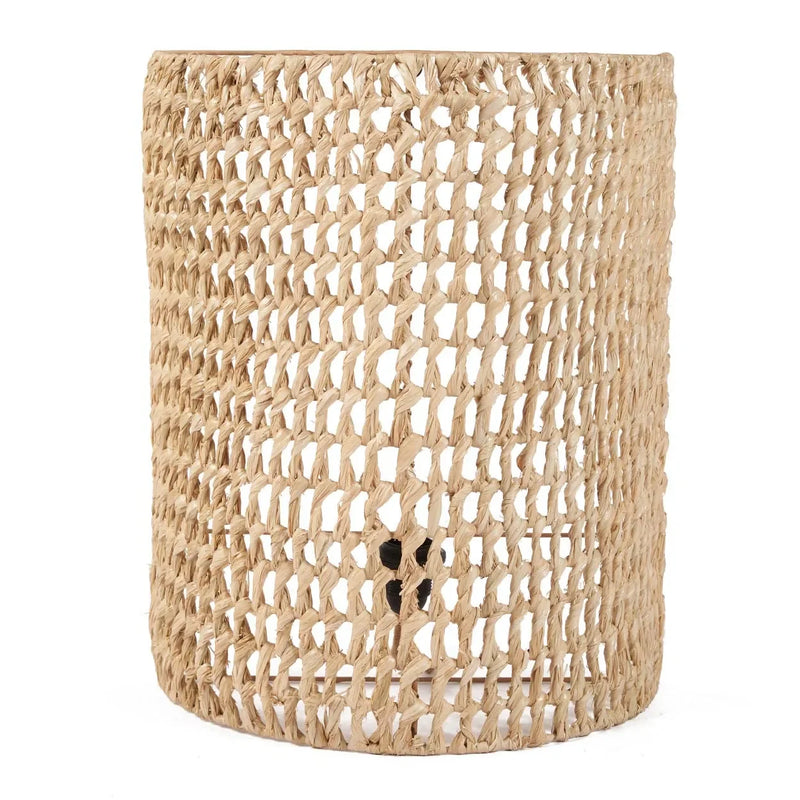 Panier cylindrique tressé en sisal naturel pour décoration murale 40x21 cm
