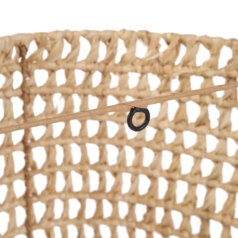 Panier tissé en sisal naturel avec anneau métallique, pour Applique murale en sisal