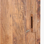 Porte en bois recyclé brun naturel avec poignée rectangulaire, 80x40 cm